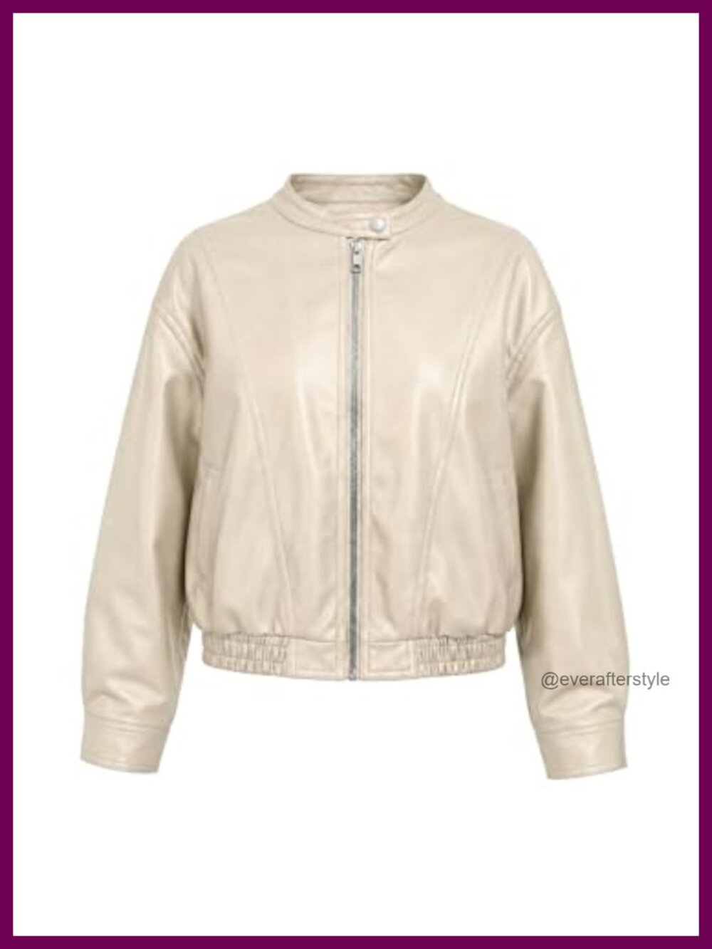 Oversized Faux Leather Bomber Jacket Motorcycle Casual Women's